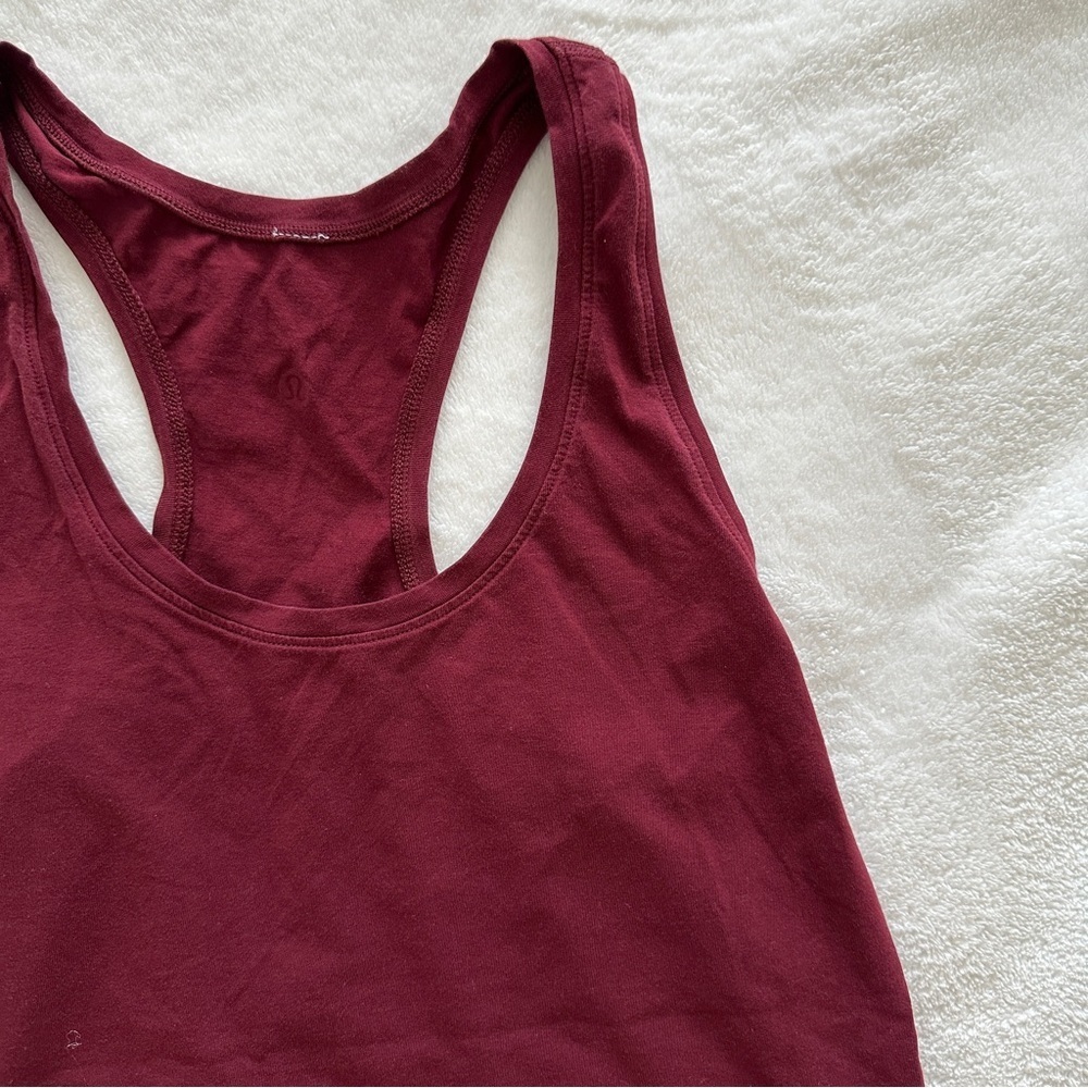 LULULEMON RACERBACK TANK WOMENS SIZE 6 IN  MAROON - Picture 2 of 13